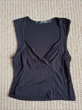 silence + noise Black Wrap-Front Sleeveless Tank